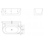 Ванна акриловая Belbagno BB409-1700-800-W/NM Ванна акриловая Belbagno BB409-1700-800-W/NM